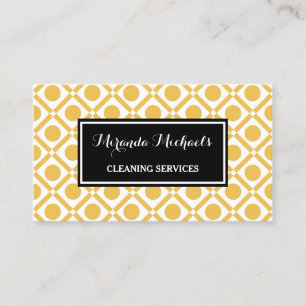 Carte De Visite Service moderne de nettoyage géométrique jaune et
