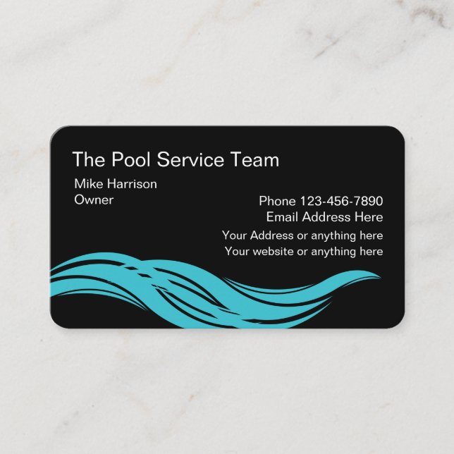 Carte De Visite Service Moderne de Piscine (Devant)