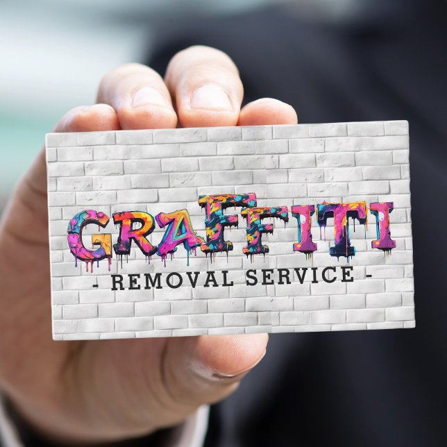 Carte De Visite Service moderne de retrait de graffitis (Modern Graffiti Removal Service Business Card)