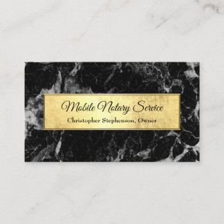 Carte De Visite Service Noir Or Moderne Marbre Noir