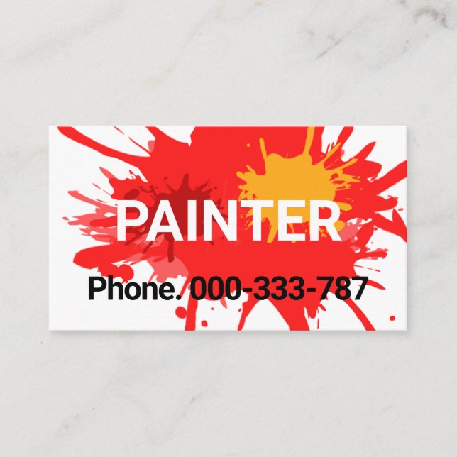 Carte De Visite Service Peinture Splatter (Devant)