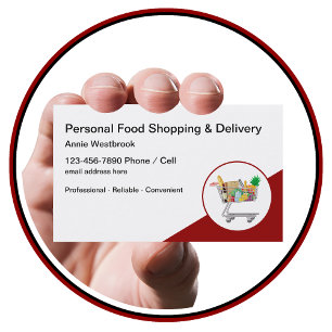 Carte De Visite Service personnel de courses alimentaires