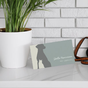 Carte De Visite Service pour chien et chat à silhouette moderne