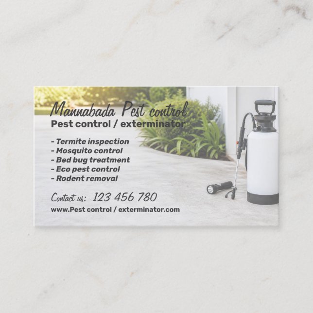 Carte De Visite Service professionnel de lutte antiparasitaire et  (Devant)