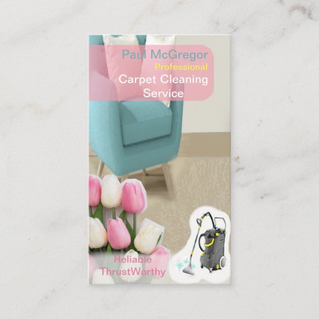 Carte De Visite Service professionnel de nettoyage de tapis (Devant)