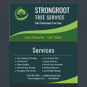 Carte De Visite Service professionnel d'élagage d'arbres Arboriste
