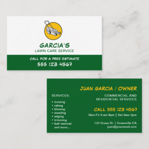 Carte De Visite Service professionnel d'entretien de pelouse de ja