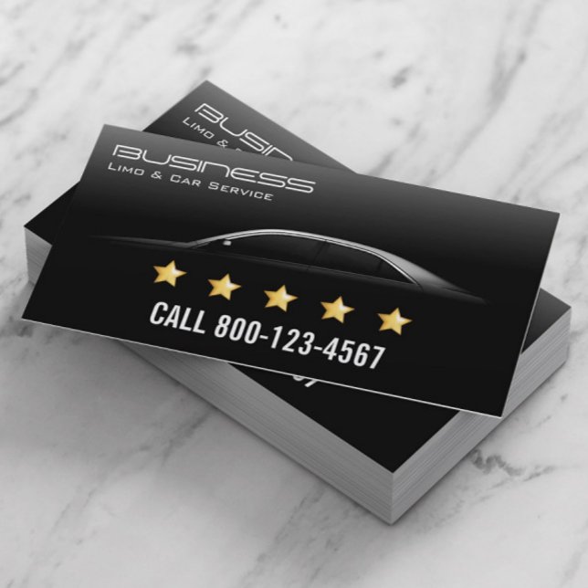 Carte De Visite Service Professionnel Limo & Taxi 5 étoiles (Créateur téléchargé)