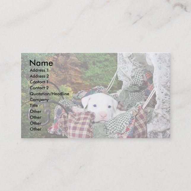 Carte De Visite Service se reposant d'animal familier fait sur (Devant)