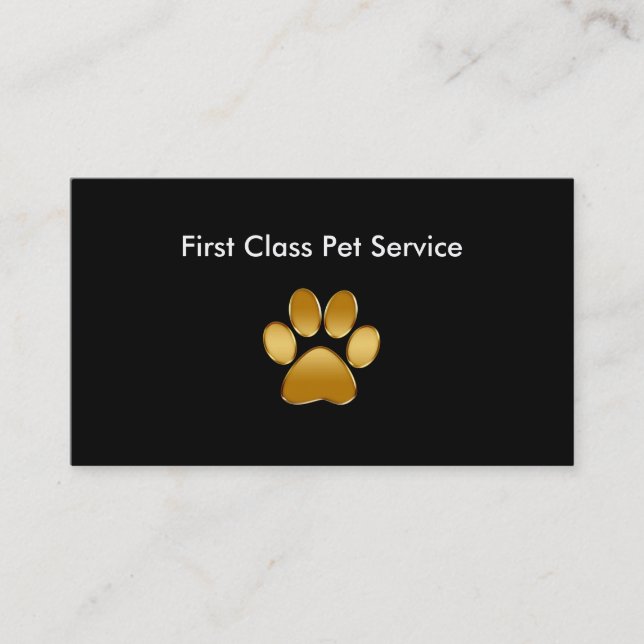 Carte De Visite Service simple chic d'animal familier (Devant)
