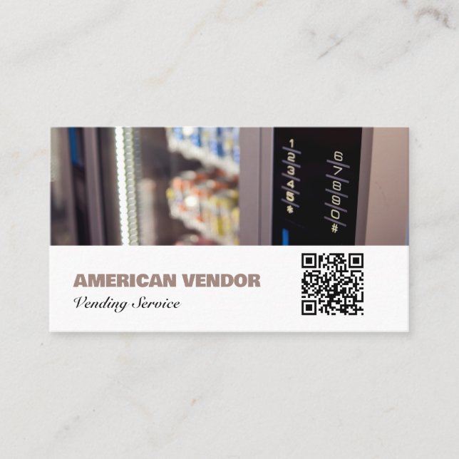 Carte De Visite Service Vending Service QR Code Fournisseur Snack  (Devant)
