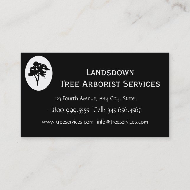 Carte De Visite Services Arborescence Arboristique Personnalisés (Devant)