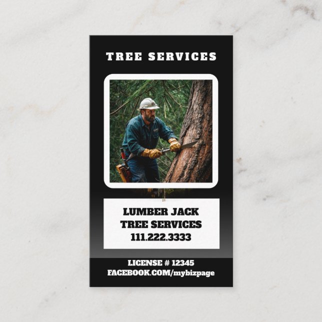 Carte De Visite *~* Services Arbre Lumière Jack Man QR Forest (Devant)