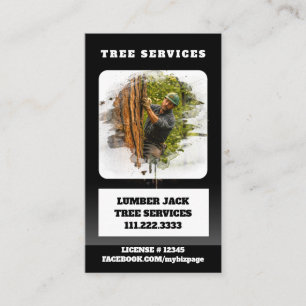 Carte De Visite *~* Services Arbre Lumière Jack Man QR Tronc Arbre