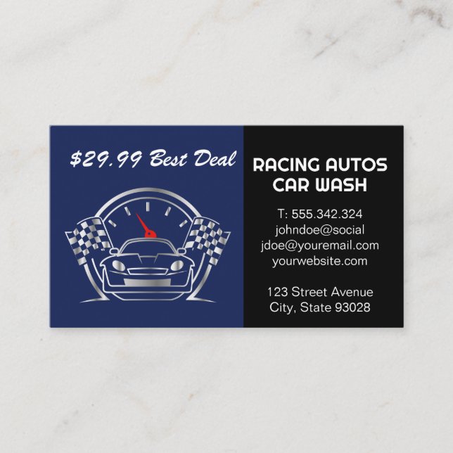 Carte De Visite Services automobiles de course automobile (Devant)