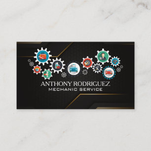 Carte De Visite Services automobiles   Icônes de réparation de voi
