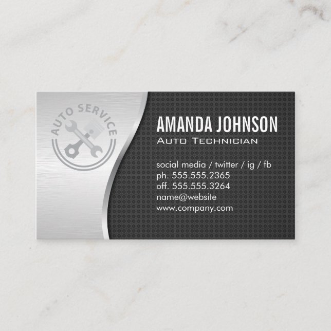 Carte De Visite Services automobiles | Mécanicien | Technicien (Devant)