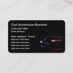 Carte De Visite Services automobiles modernes noirs élégants