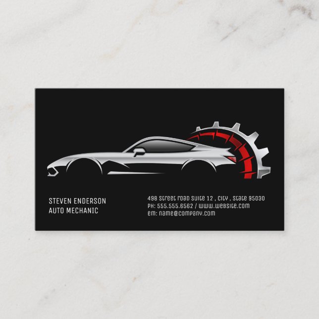 Carte De Visite Services automobiles | Technicien mécanicien (Devant)