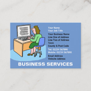 Carte De Visite Services aux entreprises avec un dessin animé amus