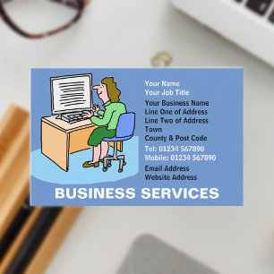 Carte De Visite Services aux entreprises avec un dessin animé amus
