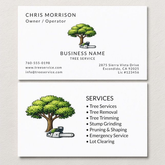 Carte De Visite Services Black Tree Minimal (Créateur téléchargé)