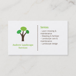 Carte De Visite Services d'aménagement paysager d'arbres