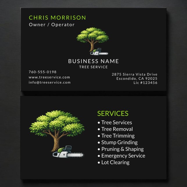 Carte De Visite Services d'arbre professionnels (Créateur téléchargé)