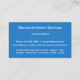 Carte De Visite Services d'architecte naval