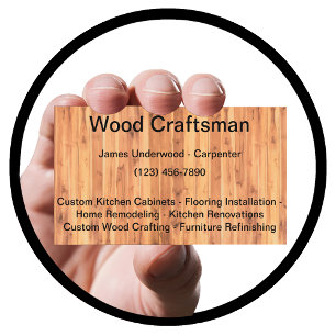Carte De Visite Services d'artisan menuisier en bois