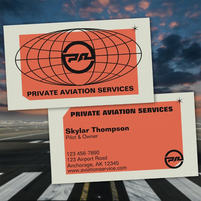 Carte De Visite Services d'aviation privée (Créateur téléchargé)