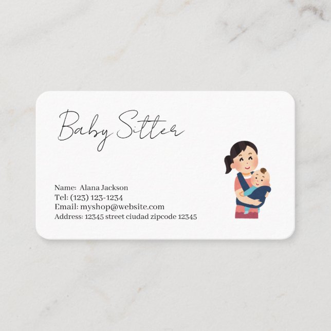carte de visite services de babysitting (Devant)