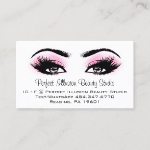 Carte De Visite Services de beauté parfaits Maquillage à cils rose