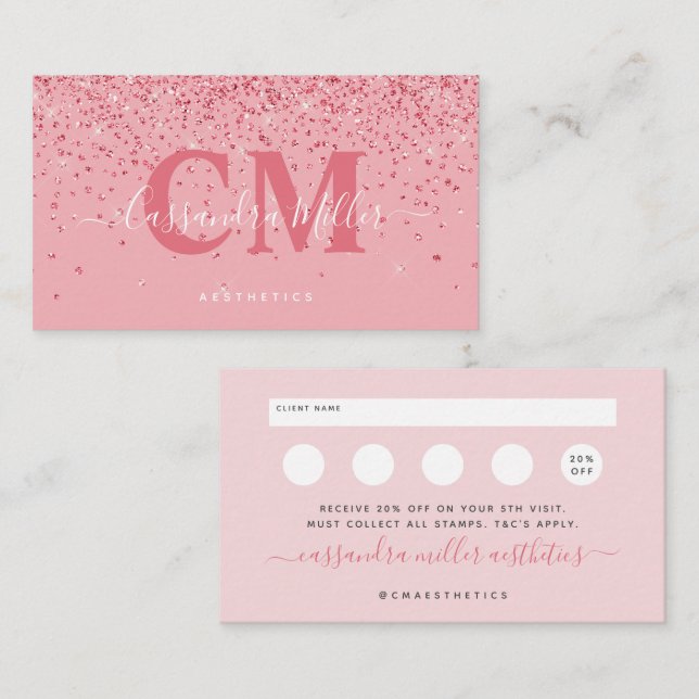 Carte De Visite Services de beauté professionnels Pink Loyalty & (Devant / Derrière)