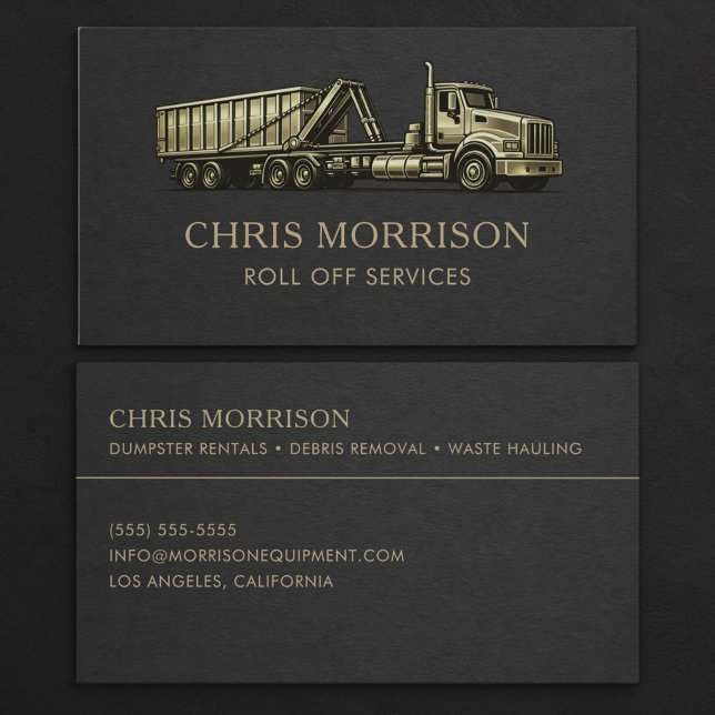 Carte De Visite Services de benne à ordures professionnelles  (Créateur téléchargé)