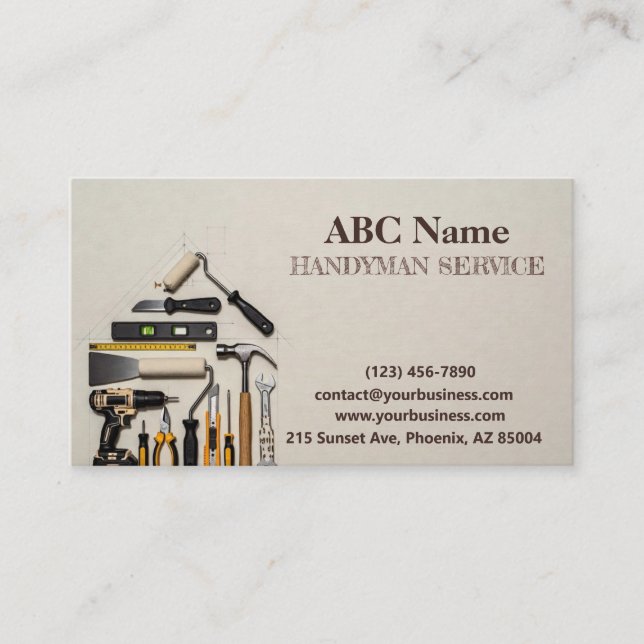 Carte De Visite services de bricolage et de réparation à domicile (Devant)