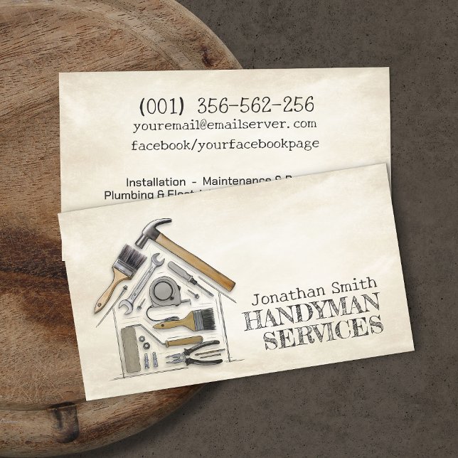 Carte De Visite Services de bricolage et de réparation à domicile (Créateur téléchargé)