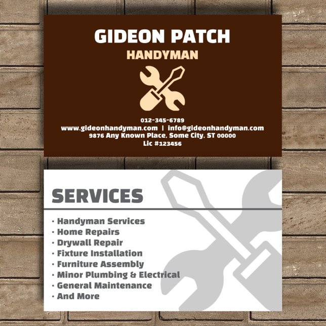 Carte de visite Services de bricolage Heritage Bro (Créateur téléchargé)