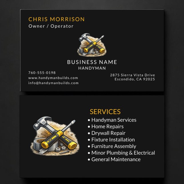 Carte De Visite Services de bricolage professionnel de la main-d'œ (Créateur téléchargé)