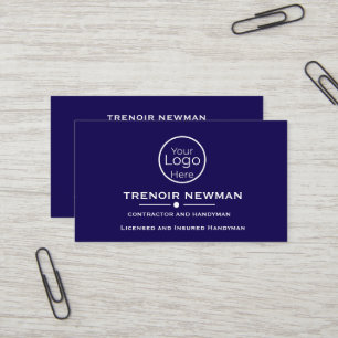 Carte De Visite Services de bricolage professionnels Bold Navy Blu