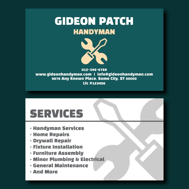 Carte de visite Services de bricolage sarcelle Exe (Créateur téléchargé)