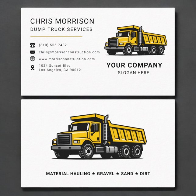 Carte De Visite Services de camion à benne (Créateur téléchargé)