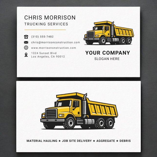 Carte De Visite Services de camionnage benne à ordures (Créateur téléchargé)
