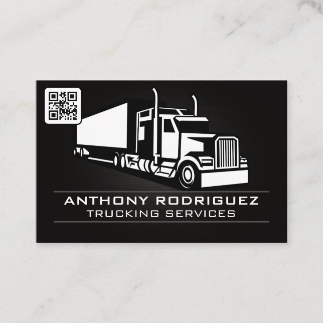 Carte De Visite Services de camionnage de construction | Code QR (Devant)