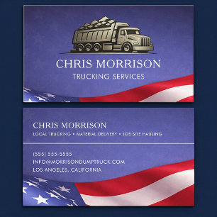 Carte De Visite Services de camionnage patriotiques Professionnel