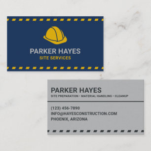 Carte De Visite Services de chantier Casque bleu foncé