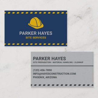 Carte De Visite Services de chantier Casque bleu foncé