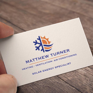 Carte De Visite Services de chauffage et de climatisation HVAC Blu