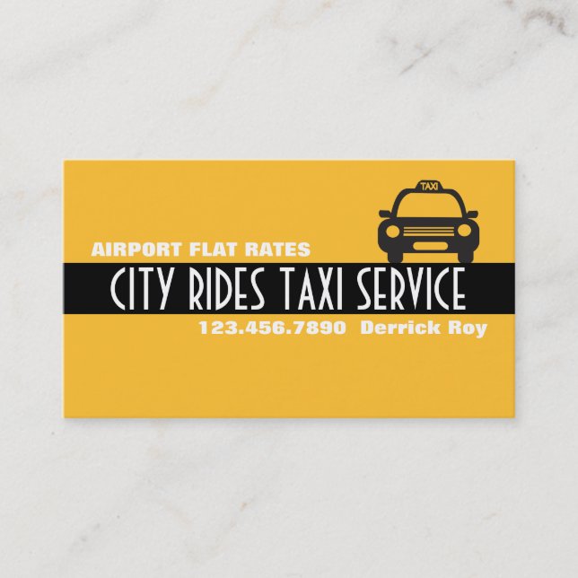 Carte De Visite Services de chauffeur de taxi (Devant)