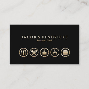 Carte De Visite Services de chef personnel Gold Icons BusinessCard